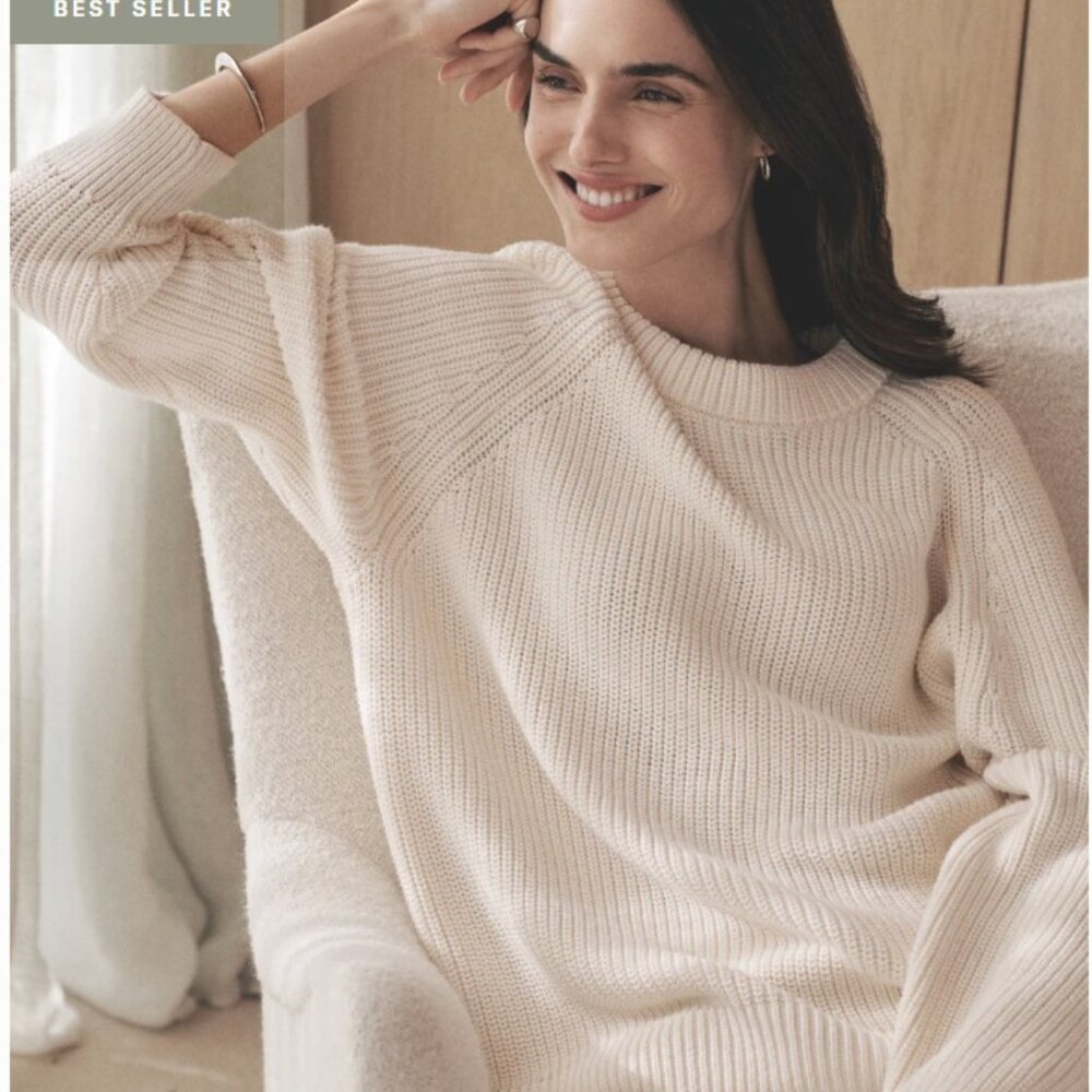 Cotton Fisherman Sweater - Sz M, Jenni Kayne